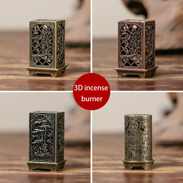 Vertical Alloy Incense Burner Hollow Stickless Powder Holder | Xiangyun Home Fragrance Ornament