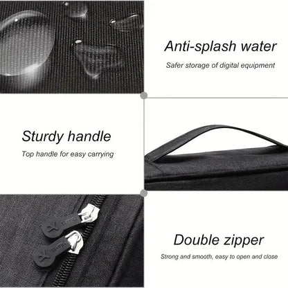 Waterproof Portable Cable Organizer Bag – USB Charger & Cord Travel Case