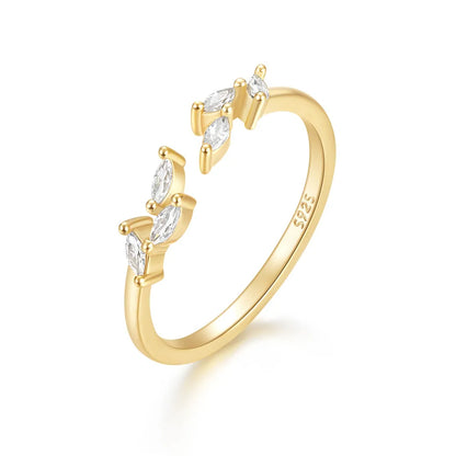 ROXI 925 Sterling Silver Crown Zircon Ring – Adjustable Geometric Wedding & Engagement Ring for Women, Gold or Silver