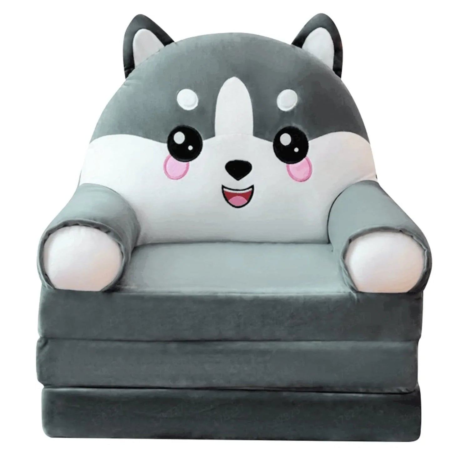 Children's 2-in-1 Foldable Plush Sofa Bed Cartoon Kids Chair & Nap Lounger