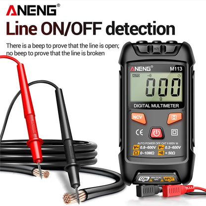 Digital Mini Multimeter 1999-Count AC/DC Voltage Ohm NCV Tester Portable Auto-Ranging Multimeter