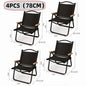 Khaki Folding Camping Chair with Beech Wood Armrests – 600D Oxford Fabric, Steel Frame – Portable Outdoor Chair (1/2/4-Pack)