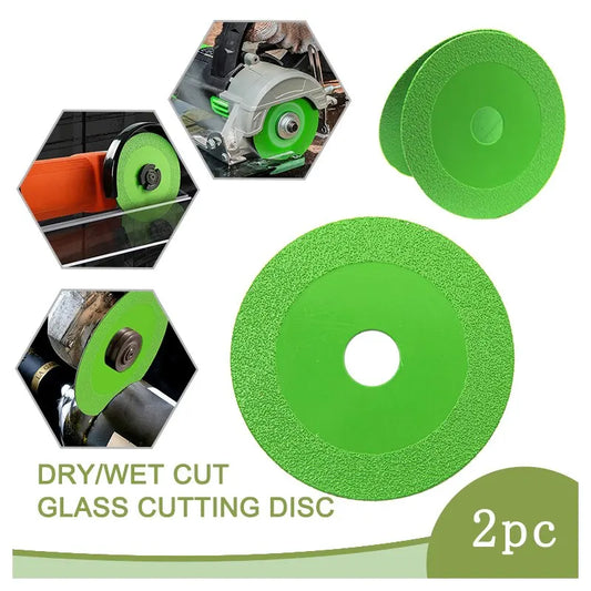 100mm (3.94 in) Ultra-Thin Diamond Cutting Blade - Green Brazing 2-Pack for Ceramic, Glass, Tile & Jade