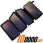 200,000mAh Solar Power Bank with Folding Solar Panels 120W Portable Charger with Built-in Cables USB-C USB-A Lightning Flashlight Digital Display for iPhone Android