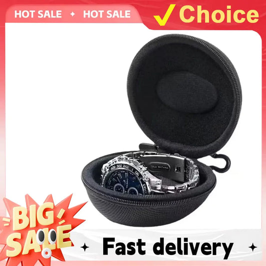 Portable EVA Single Watch Travel Case – Waterproof Zippered Watch Storage Organizer for Smartwatches