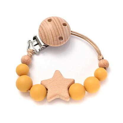 Baby Pacifier Chain Clip Silicone Teether Beads Soother Toy