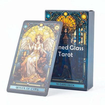 Stained Glass Tarot Card Deck – 78 Cards for Family & Divination