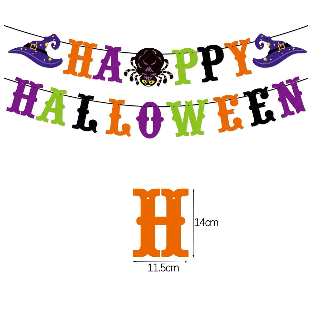 Halloween Paper Hanging Banner - 32 Pattern Options