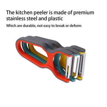 3-Pack Stainless Steel Multi-Function Vegetable Peeler Set – Potato Slicer & Grater, Mini Kitchen Tools, Assorted Colors