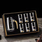 7pcs/set Gold Foil Small Wine Cup Bai Jiu Dispenser Small Household Wine Cup Glass Crystal Wine Set Spirits Cup