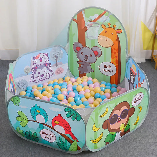 120 cm (47 in) Kids Playpen Ball Pit Tent with Basketball Hoop – Portable Indoor/Outdoor Children's Playhouse