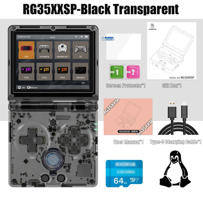 3.5-inch (8.9 cm) Flip Handheld Game Console – 64GB, 64‑Bit Linux IPS Clamshell Retro Gaming with WiFi & HDMI