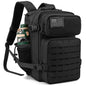 Tactical 25L Laser-Cut MOLLE Backpack - 900D Polyester Water-Resistant Daypack with Velcro Patch Panel, 15.7 x 9.8 x 9.8 in (40 x 25 x 25 cm)