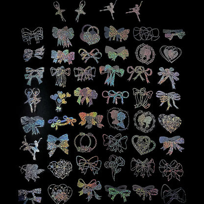 100pcs Cute Cartoon Anime Laser Holographic Stickers Aesthetic Butterfly Decal Scrapbook Laptop Phone Car Funny Sticker for Girl