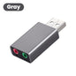 USB to 3.5mm External Sound Card Adapter — Stereo USB Audio to Headphone & Microphone Jack for PC, Laptop, PS4