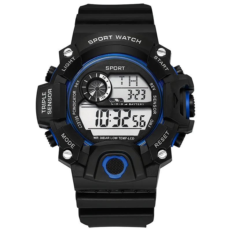 Men's Sports Digital Watch - Large 55mm Dial, Waterproof 3ATM (30M), Luminous Alarm & Stopwatch
