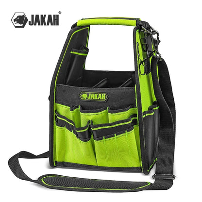 Open Tool Tote Bag with Adjustable Straps and Waterproof Base - Heavy Duty Tool Storage Organizer