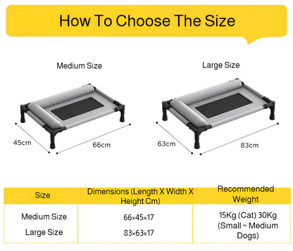 Large Moisture-Proof Elevated Pet Bed – Removable Washable Breathable Mesh Camping & Indoor Dog Cat Bed