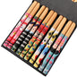Eco-Friendly Reusable Bamboo Chopsticks Set – 5 Pairs Handmade Japanese Wooden Tableware for Sushi & Everyday Dining