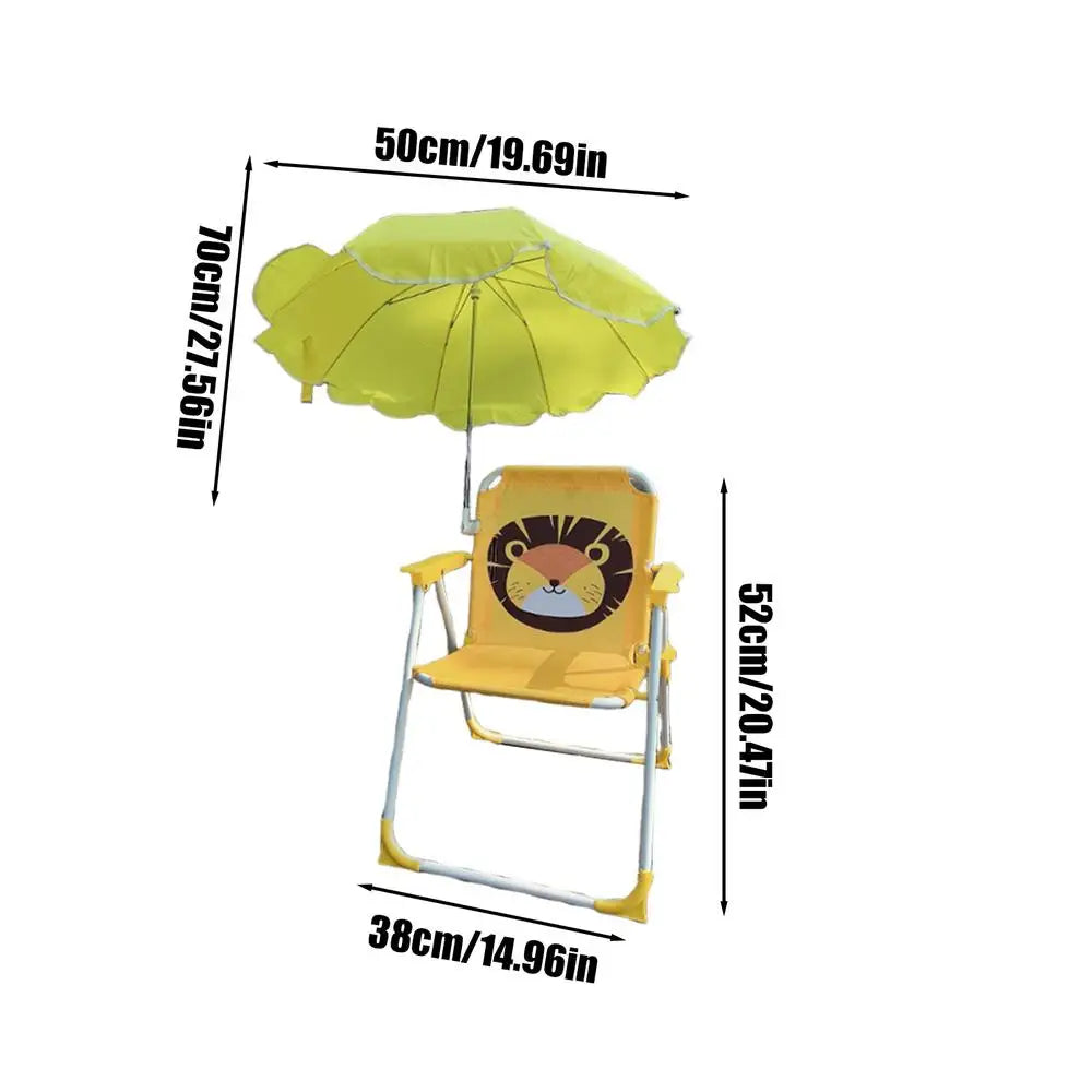 Kids' Folding Beach Chair with Umbrella and 50 kg Load Limit