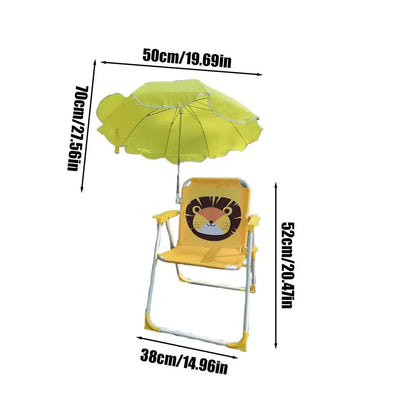 Kids' Folding Beach Chair with Umbrella and 50 kg Load Limit