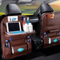 Car Seat Back Organizer with Foldable Table Tray – PU Leather Storage