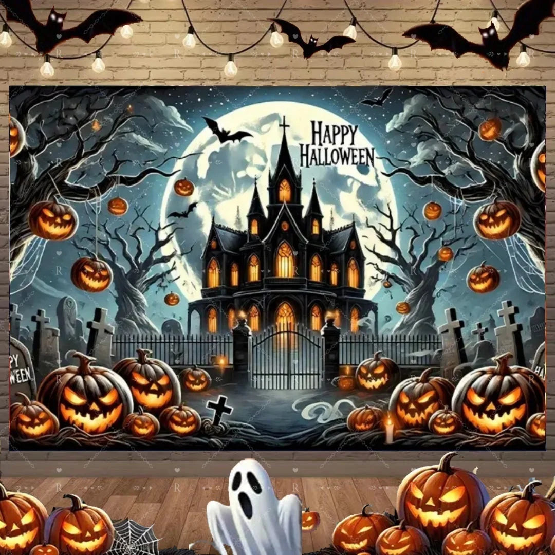 Halloween Photography Backdrop, Printed Vinyl