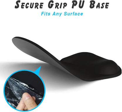 Ergonomic Gel Wrist Mouse Pad — Pain Relief, Smooth Fabric Surface & Non-Slip PU Base