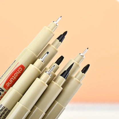 12-Pack Pigment Liner Ink Pens — Needle & Hook Tip Fineliners for Manga Drawing, Sketching & Illustration