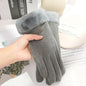Women's Winter Plush Suede Touchscreen Gloves - Warm Driving & Cycling Mittens