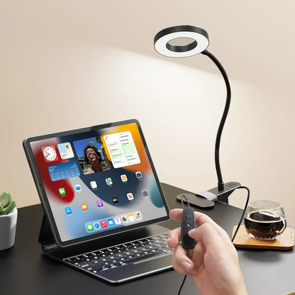 USB Clip-On Magnifying Desk Lamp, 5x Lens, Dimmable LED