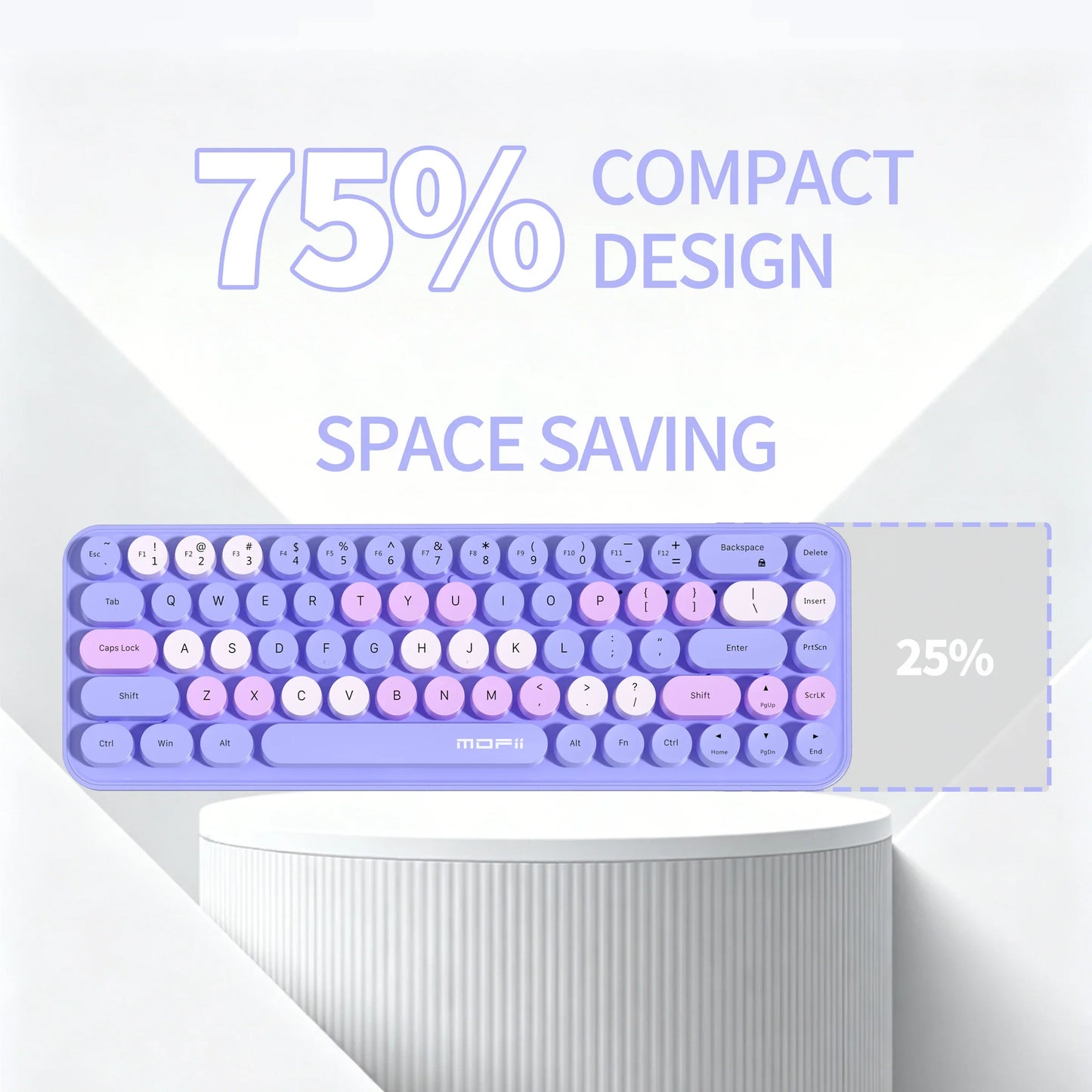 MOFii Idol Wireless Keyboard Mouse Combo, Macaron Gradient, Quiet Compact Portable Set for Laptop/Desktop Office