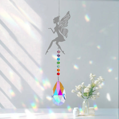 Animal metal sheet butterfly pendant crystal ball prism sun catcher DIY hanging decoration window decoration garden sun catcher
