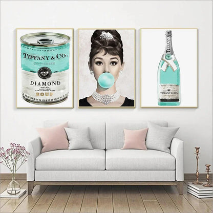 Breakfast At Tiffany's Posters And Prints Nordic Poster Audrey Hepburn Wall Art Canvas Painting Fashion Wall Pictures For Room