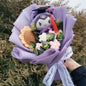 Kawaii Cat Plush Bouquet with Soap Rose Flowers — Cute Valentine's Day, Birthday & Graduation Gift