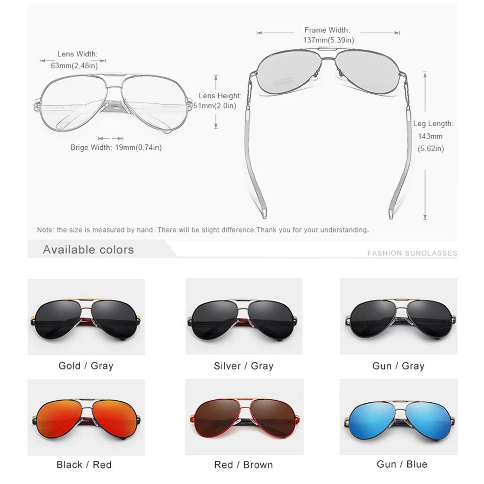 CLLOIO Pilot Polarized Sunglasses for Men & Women – UV400 Aluminum Frame