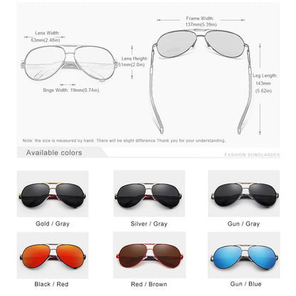 CLLOIO Pilot Polarized Sunglasses for Men & Women – UV400 Aluminum Frame