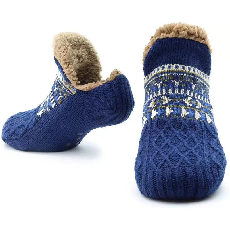 Thermal Mens Fluffy Slipper Socks Winter Warm Women Short Cotton Thickened Home Sleeping Soft Non Slip Grip Fuzzy Floor Socks