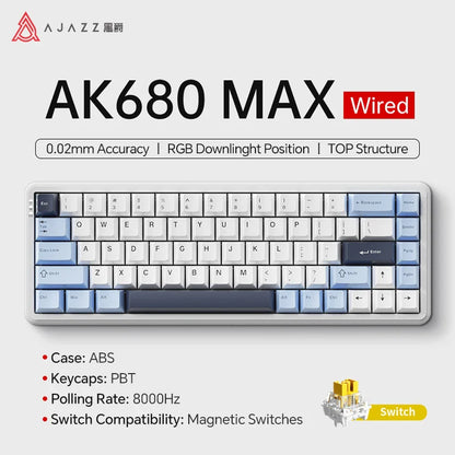 68-Key Hot-Swappable Mechanical Bluetooth & USB Compact Gaming Keyboard with RGB Backlight