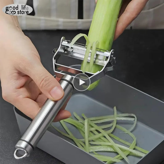 Multifunctional 304 Stainless Steel Vegetable Peeler & Julienne Grater – Fruit, Potato & Carrot Shredder