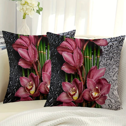 VIKAMA's modern floral pattern pillowcase is durable and serves as a decorative cushion cover for both home and bedroom use