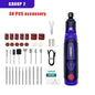 Mini Cordless Rotary Tool 3-Speed Grinder Engraving Pen USB-C 55-Piece Accessory Kit