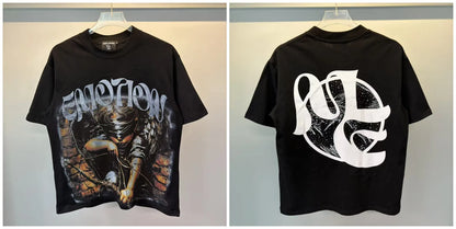 MIXED-EMOTION Rhinestone Graphic T-Shirt