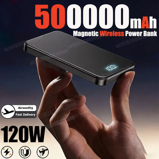 Magnetic Wireless Power Bank 10,000 / 20,000 / 50,000mAh — PD 25W Fast Charge, 2x USB & Wireless Qi, Digital Display, LED Light