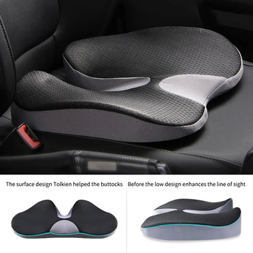 Memory Foam Seat & Back Cushion - Square Removable Washable Polyester Cover