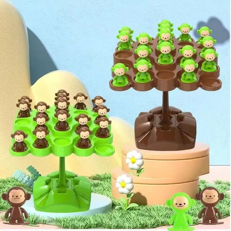 Monkey Balance Tree Foldable Kids Balance Game — Parent-Child Interactive Music Toy, Ages 3+