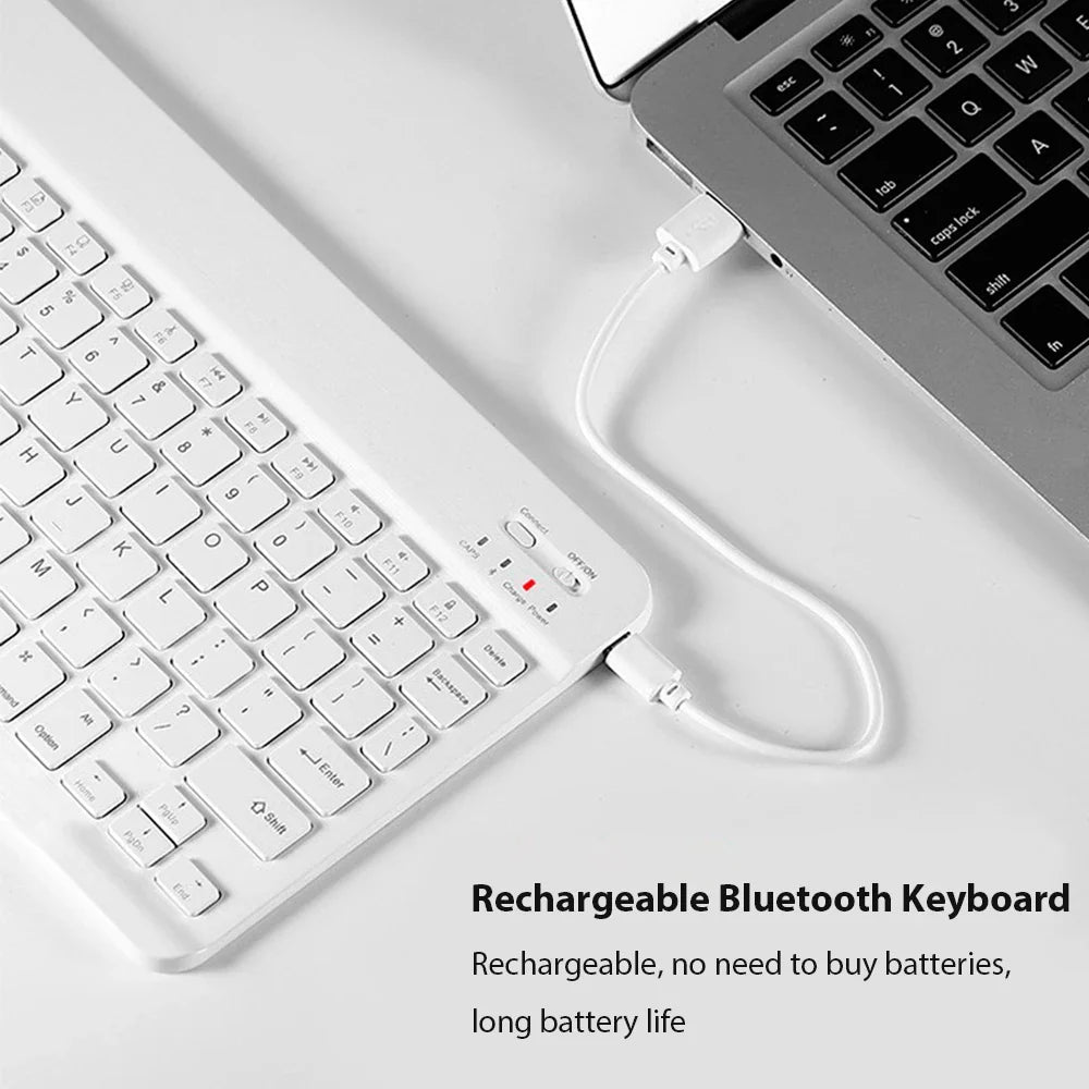 Bluetooth Wireless Keyboard and Mouse Combo Portable Mini Rechargeable for iPad Tablet Mobile Phone Android iOS Windows PC