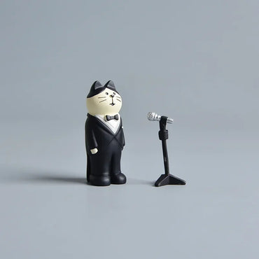 Cute Cat Wedding Zakka Figurine Bride Baby Stroller Resin Model Miniatures Model Cake Ornaments Decor Crafts Desktop Accessories