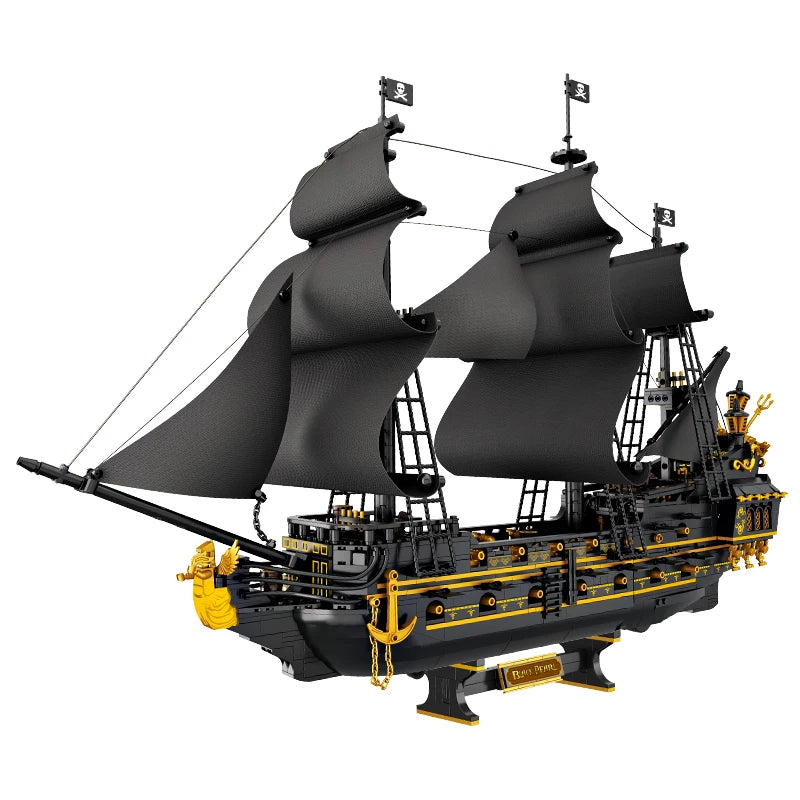 2076-Piece Pirate Ship Building Block Model