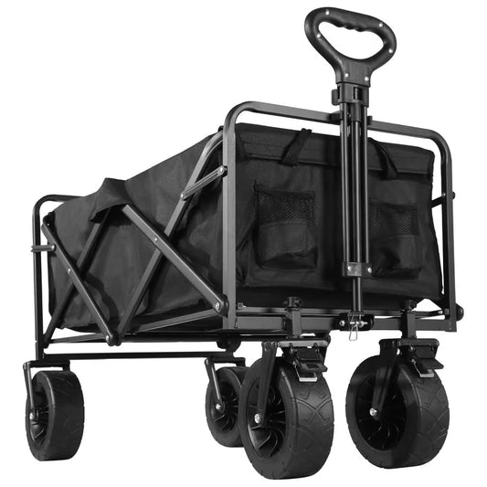 Collapsible Folding Beach Wagon Cart – Heavy-Duty 500 lb (227 kg) Portable Utility & Camping Trolley